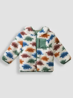 Natuurlijke Stegosaurus - JoJo Maman Bébé Checkerboard Hooded Borg Jacket