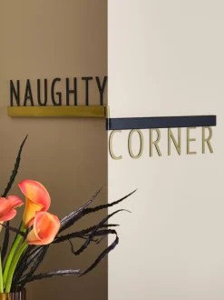 Naughty Corner Metal Folding Wall Sign