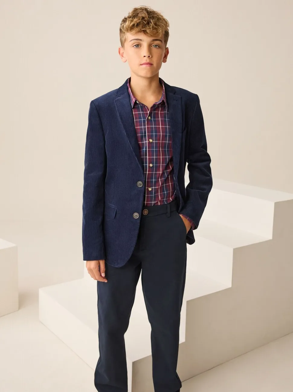 Navy Blue Corduroy - Blazer (3-16yrs)