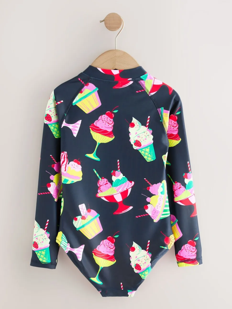 Navy Blue Ice Cream - Long Sleeve Sunsafe Swimsuit (3mths-16yrs)
