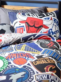 NBA 100% katoenen Dekbedovertrek en kussensloop Set voor eenpersoonsbed