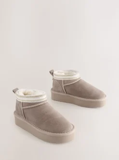 Nertsgrijs/bruin - Baker by Ted Baker waterafstotende behaaglijke suède meisjes Boots