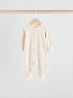 Neutraal - 5 Verpakking van babypyjama's met tweewegrits en voetjes (0-2jr)