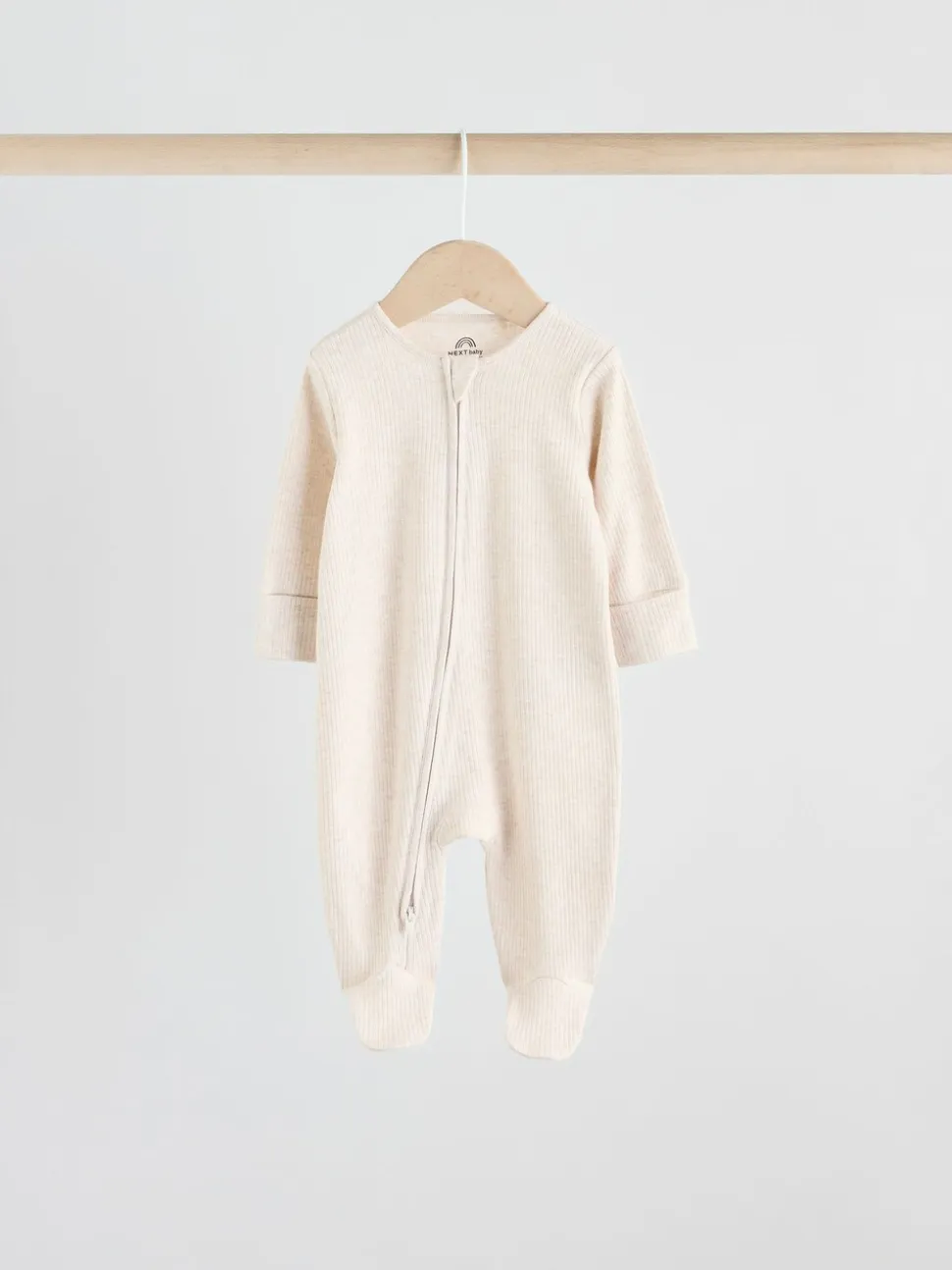 Neutraal - 5 Verpakking van babypyjama's met tweewegrits en voetjes (0-2jr)