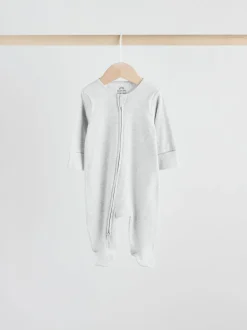 Neutraal - 5 Verpakking van babypyjama's met tweewegrits en voetjes (0-2jr)