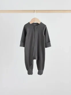 Neutraal - 5 Verpakking van babypyjama's met tweewegrits en voetjes (0-2jr)