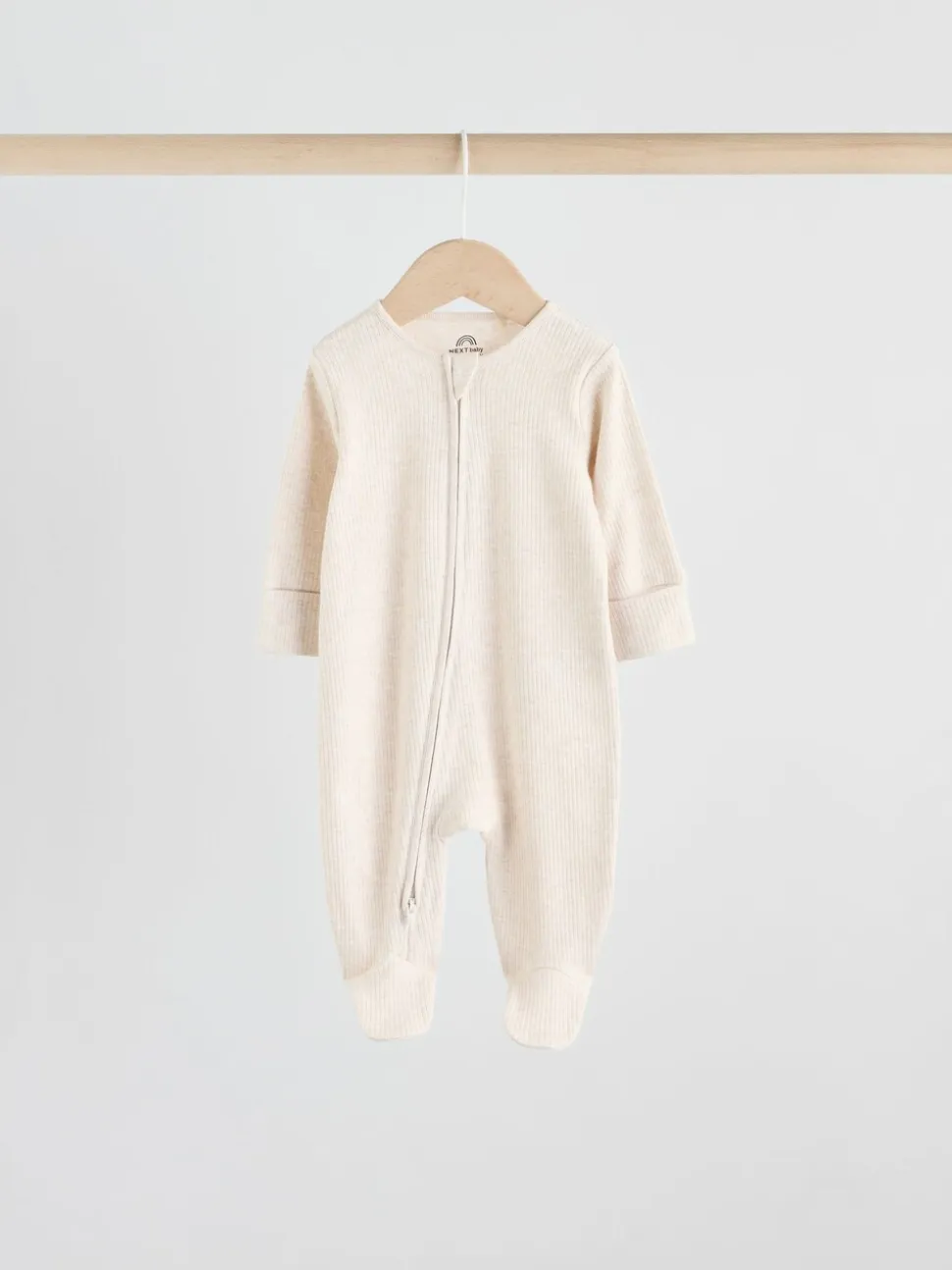 Neutraal - 5 Verpakking van babypyjama's met tweewegrits en voetjes (0-2jr)