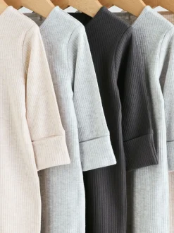 Neutraal - 5 Verpakking van babypyjama's met tweewegrits en voetjes (0-2jr)