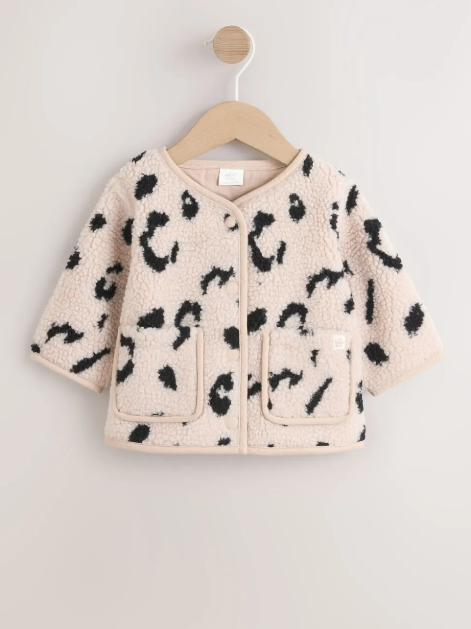 Neutraal - Babyjas van borg met luipaardprint (0mnd -2jr)