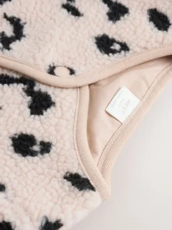 Neutraal - Babyjas van borg met luipaardprint (0mnd -2jr)