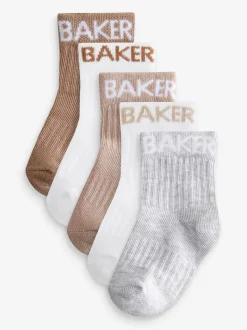 Neutraal - Baker by Ted Baker babysokken verpakking van 5