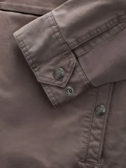 Neutraal - Borg Lined Zip Through Funnel Jacket