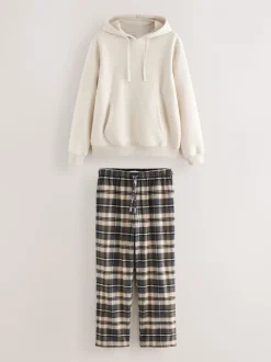Neutraal - Check Bottoms Long Sleeve Hoodie Set