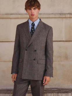 Neutraal - Double Breasted Merino Wool Blend Suit Jacket