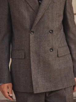 Neutraal - Double Breasted Merino Wool Blend Suit Jacket