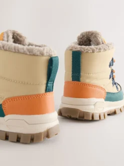Neutraal - Gewatteerde hoge wandelschoenen met veters