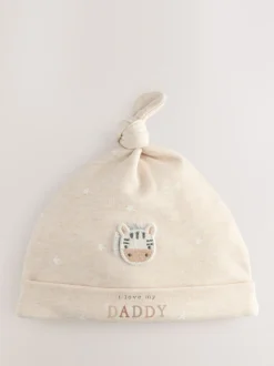Neutraal - I Love My Mummy/Daddy Baby Hoeden met Stropdas 2 set (0-6maanden)