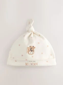 Neutraal - I Love My Mummy/Daddy Baby Hoeden met Stropdas 2 set (0-6maanden)