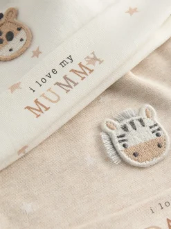 Neutraal - I Love My Mummy/Daddy Baby Hoeden met Stropdas 2 set (0-6maanden)