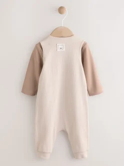 Neutraal - Jersey tuinbroek en rompertje babyset (0mnd-2jr)