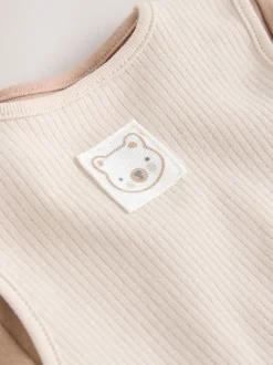 Neutraal - Jersey tuinbroek en rompertje babyset (0mnd-2jr)