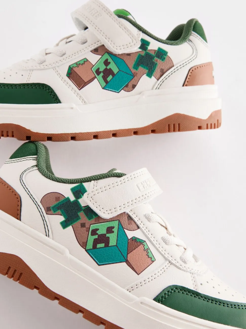 Neutraal - Minecraft sneakers met klittenband en elastische veters