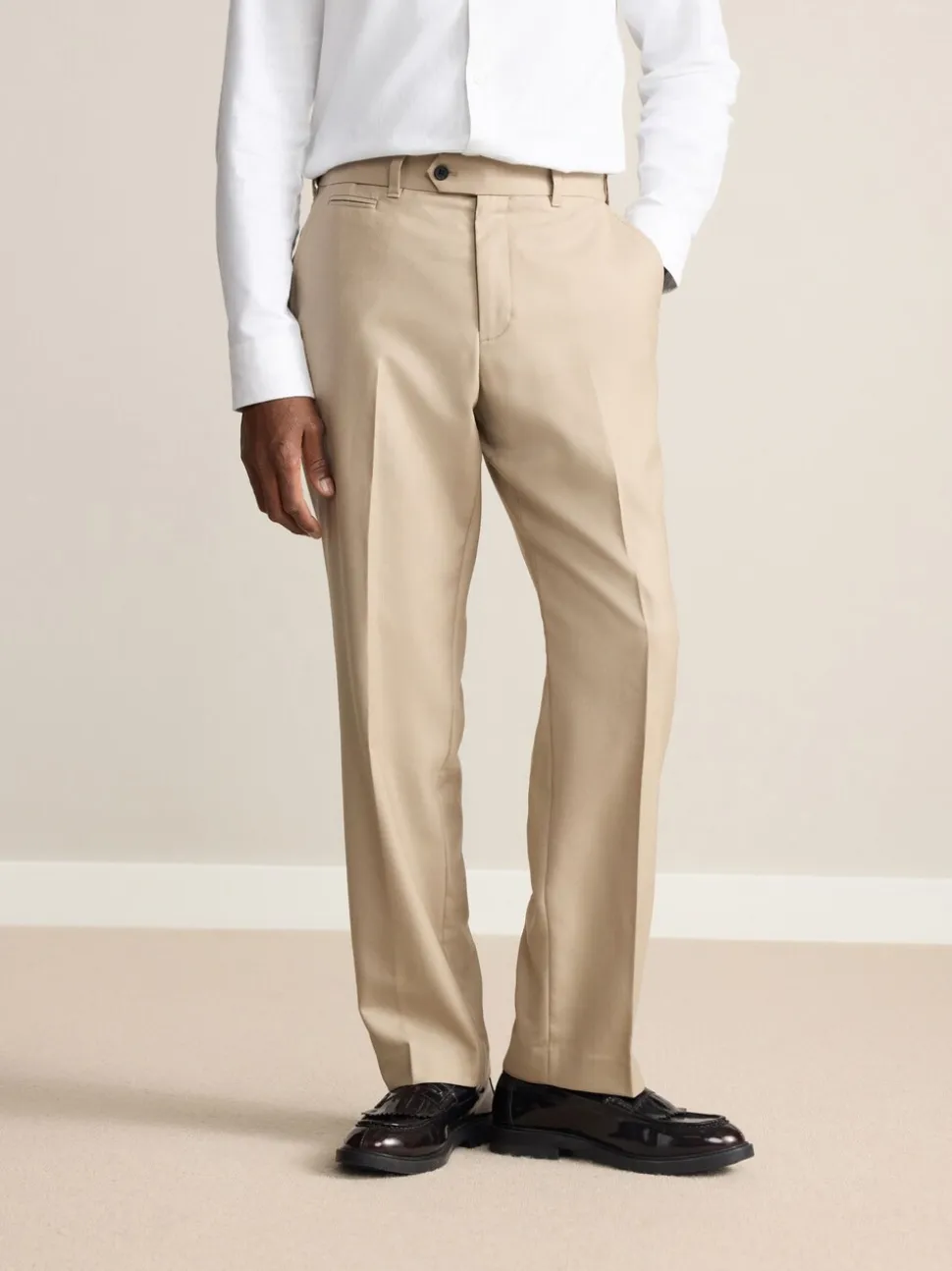 Neutraal - Normale Pasvorm - Signature - 100% Wollen broek met Motion Flex-tailleband