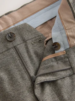 Neutraal - Regular Tapered Fit Smart Textured Soft Touch Trousers