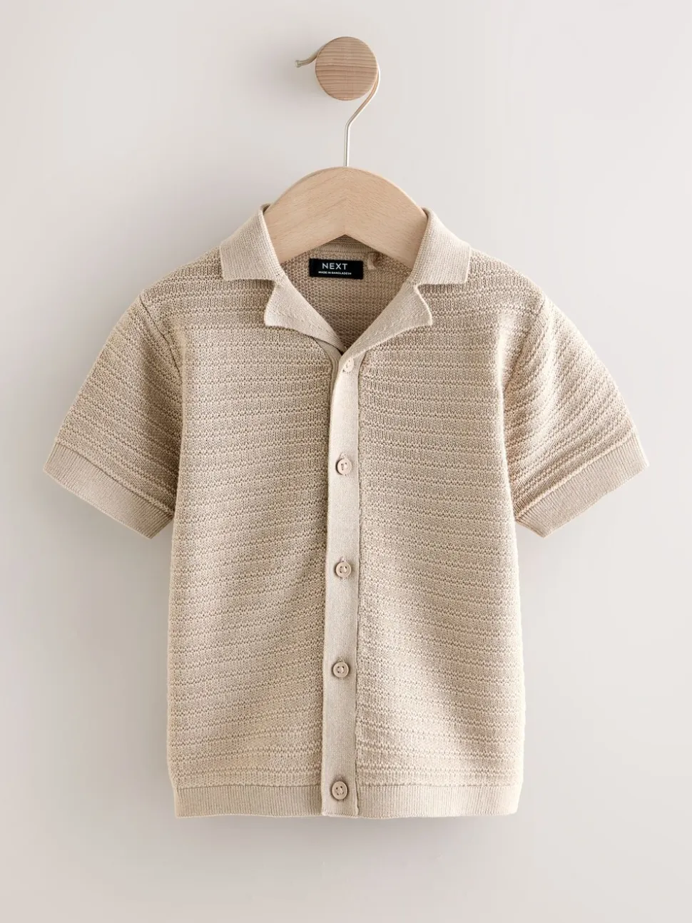 Neutraal - Revere Collar Short Sleeve Knitted Polo Shirt (3mths-7yrs)