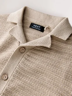 Neutraal - Revere Collar Short Sleeve Knitted Polo Shirt (3mths-7yrs)