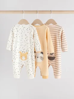 Neutraal - Set van 3 baby pyjama's zonder voetjes met figuurtjes (0mnd-3jr)