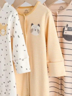 Neutraal - Set van 3 baby pyjama's zonder voetjes met figuurtjes (0mnd-3jr)