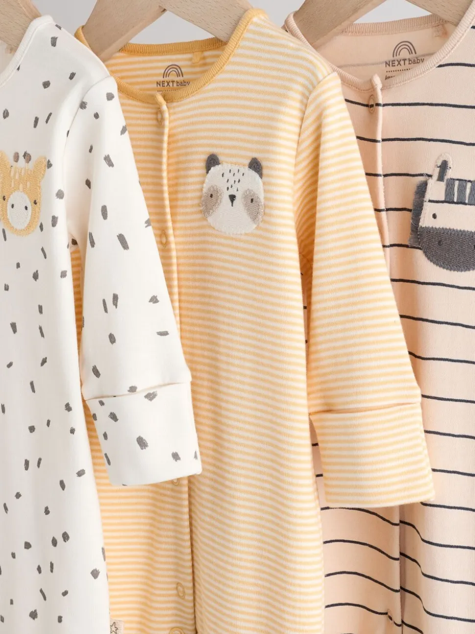 Neutraal - Set van 3 baby pyjama's zonder voetjes met figuurtjes (0mnd-3jr)