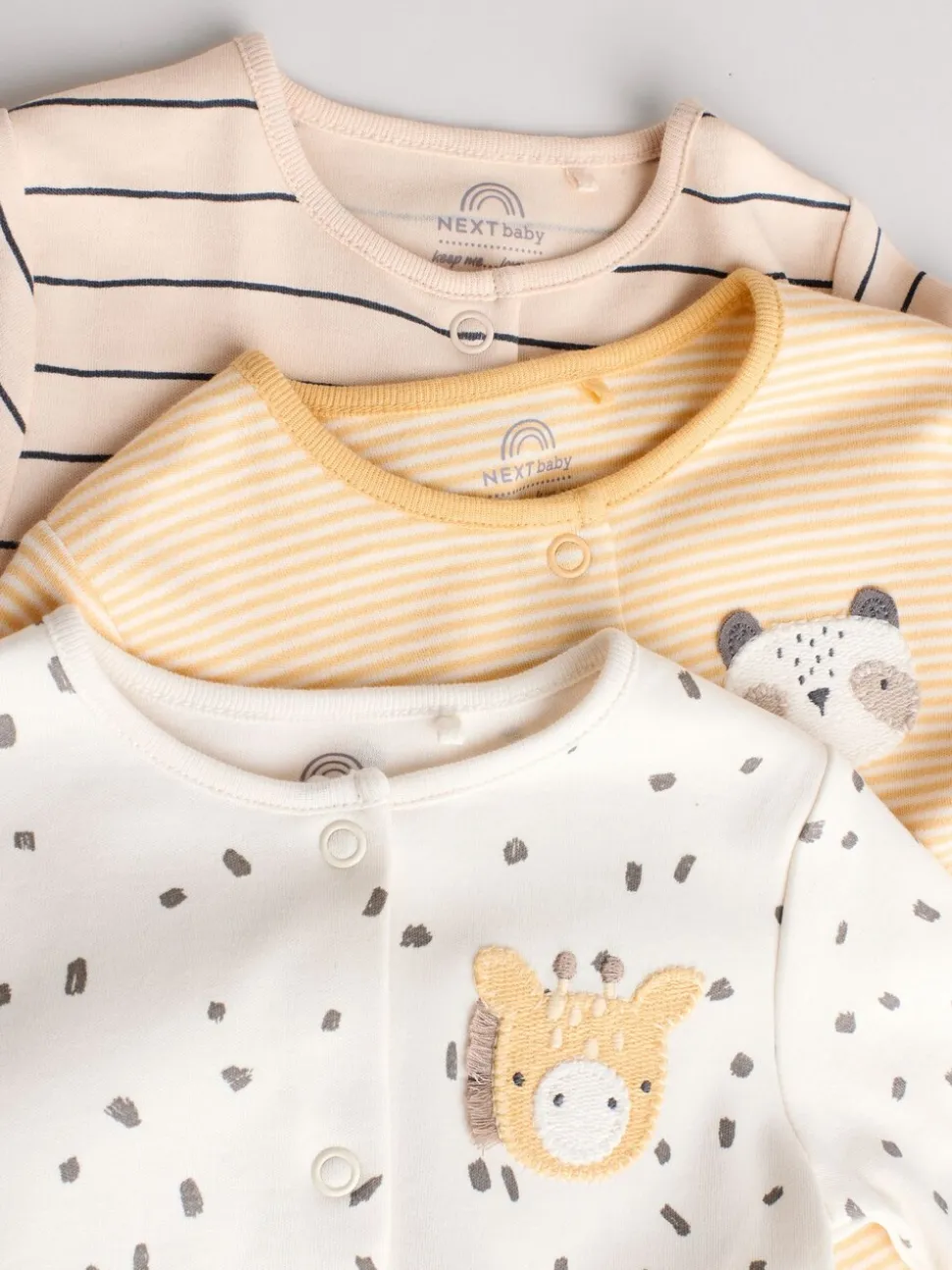 Neutraal - Set van 3 baby pyjama's zonder voetjes met figuurtjes (0mnd-3jr)