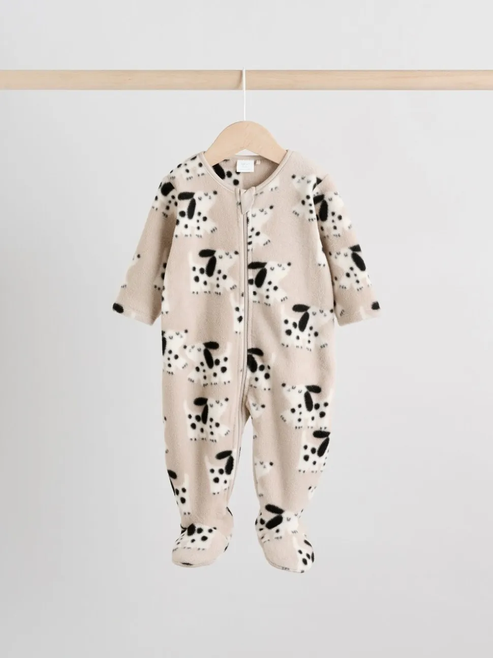 Neutraal - Set van 2 baby-onesies van microfleece met tweewegrits