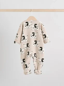 Neutraal - Set van 2 baby-onesies van microfleece met tweewegrits