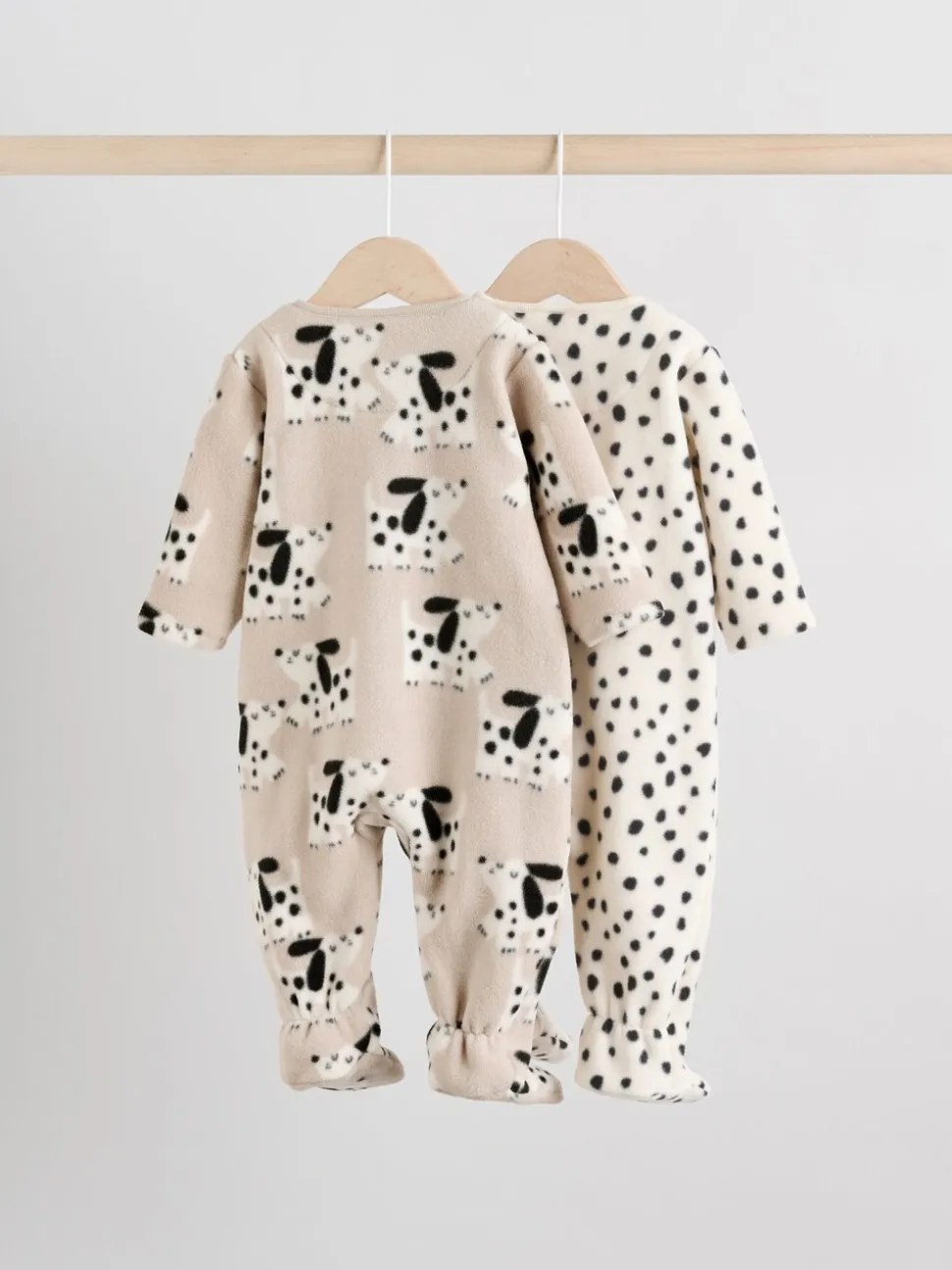 Neutraal - Set van 2 baby-onesies van microfleece met tweewegrits