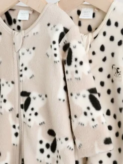 Neutraal - Set van 2 baby-onesies van microfleece met tweewegrits
