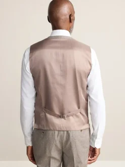Neutraal - Signature Marzotto 100% Italiaans wollen Pak met ruitpatroon: gilet