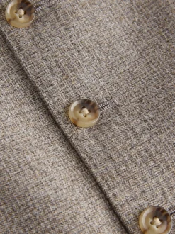 Neutraal - Signature Marzotto 100% Italiaans wollen Pak met ruitpatroon: gilet