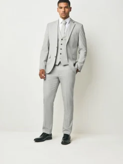 Neutraal - Slim Fit - Kostuum met textuur: colbert