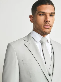 Neutraal - Slim Fit - Kostuum met textuur: colbert