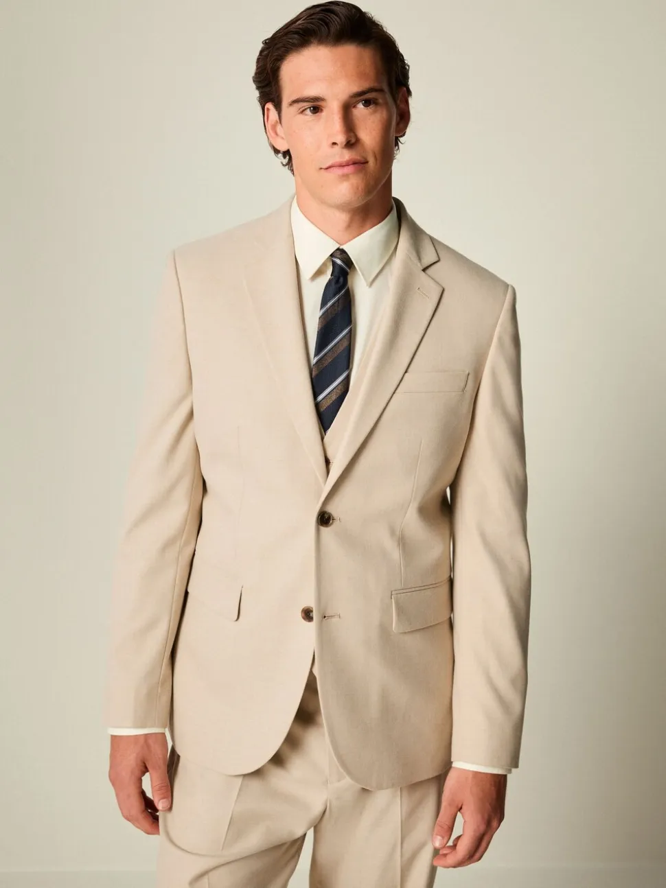 Neutraal - Slim-fit flanellen colbert