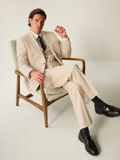 Neutraal - Slim-fit flanellen colbert