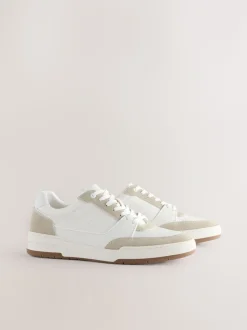 Neutraal - Smart Casual Trainers with Suede Trim