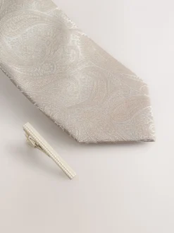 Neutraal - Stropdas met paisleymotief en stropdas
