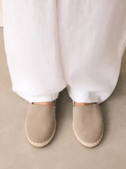 Neutraal - Suède espadrilles met dichte neus