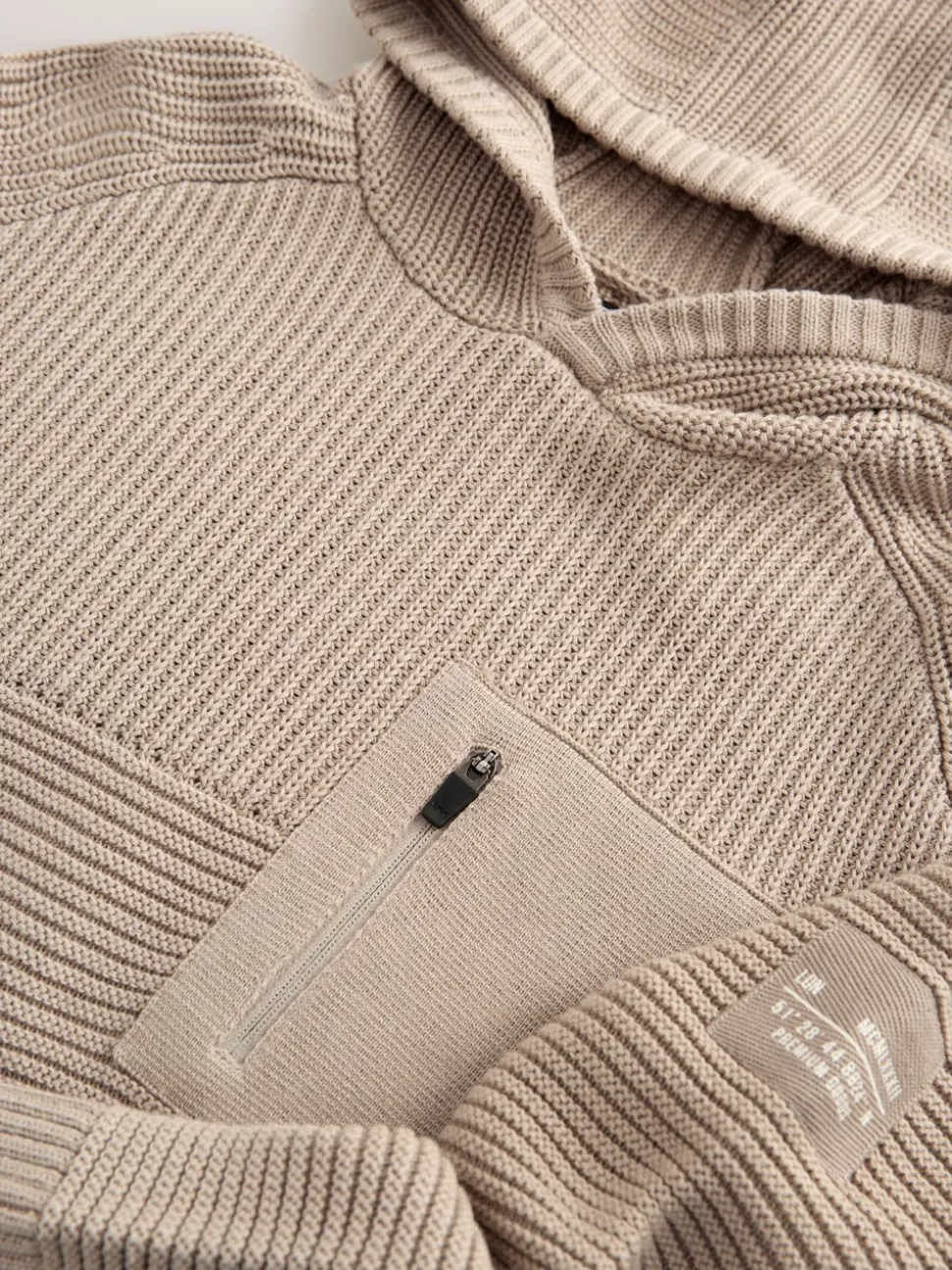 Neutraal - Utility gebreide hoodie (3-16jr)