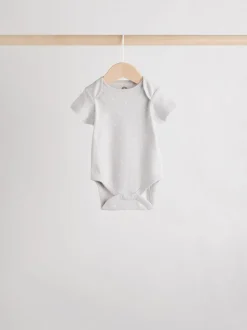 Neutraal - Verpakking van 5 babyrompertjes met korte mouw van 100% katoen