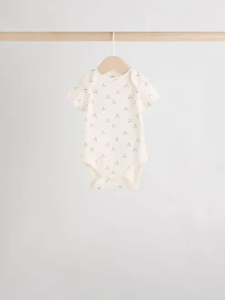 Neutraal - Verpakking van 5 babyrompertjes met korte mouw van 100% katoen